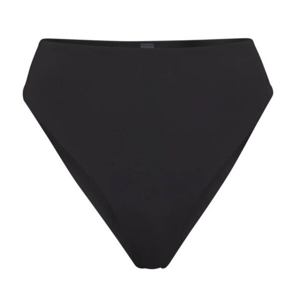 Skims 2X Swim Mid Waist Bottom Cheeky High Cut Side Onyx Black NWT - Picture 1 of 6